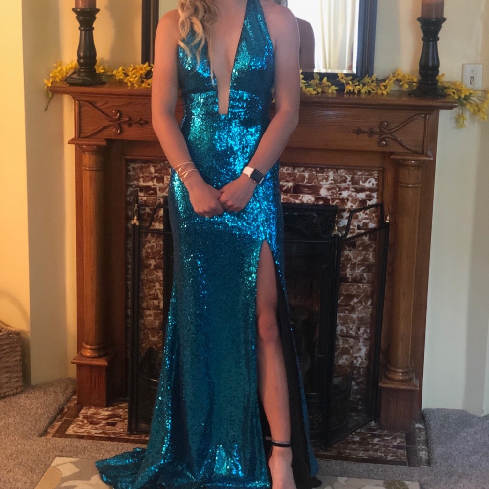 Alyce Blue Sequin Prom Dress